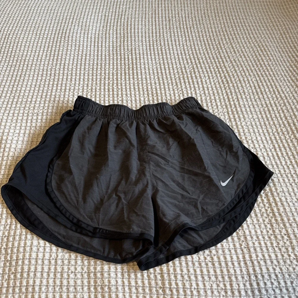 Nike Dri-FIT Running Shorts Women's Small‎ Black Charcoal Grey Excellent Tempo